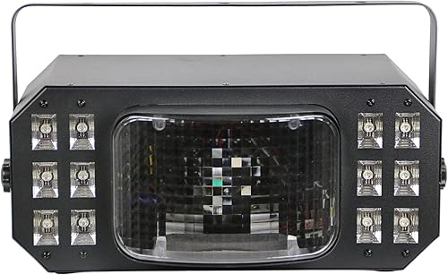 Gearlux Luz 3 en 1 estroboscópicaUV Derby de 10 vatios, 2 luces LED RGBW CREE y 12 luces LED UV + blanco para Halloween, fiesta, boda, Navidad y