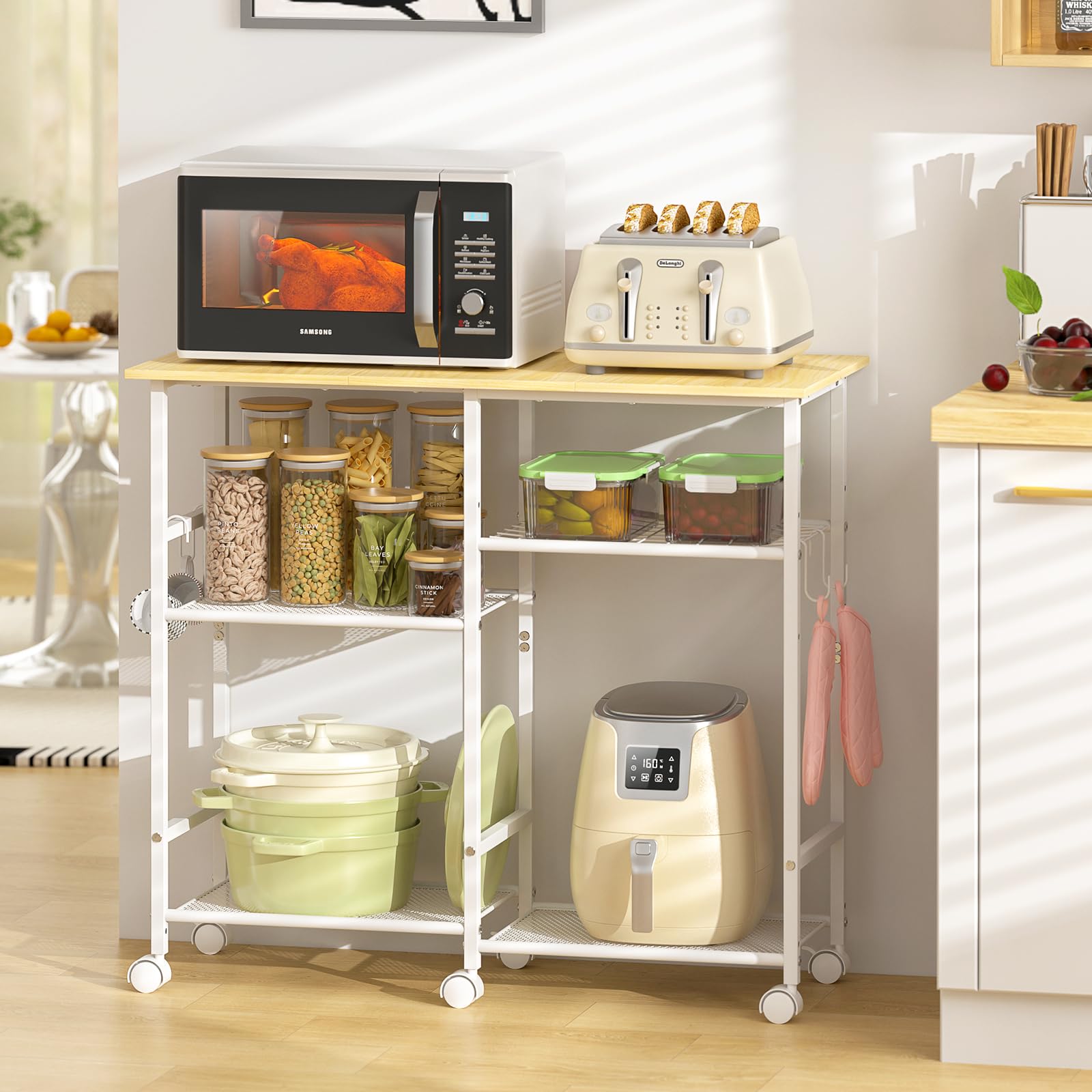 ThreeHio Kitchen Island Cart with Storage