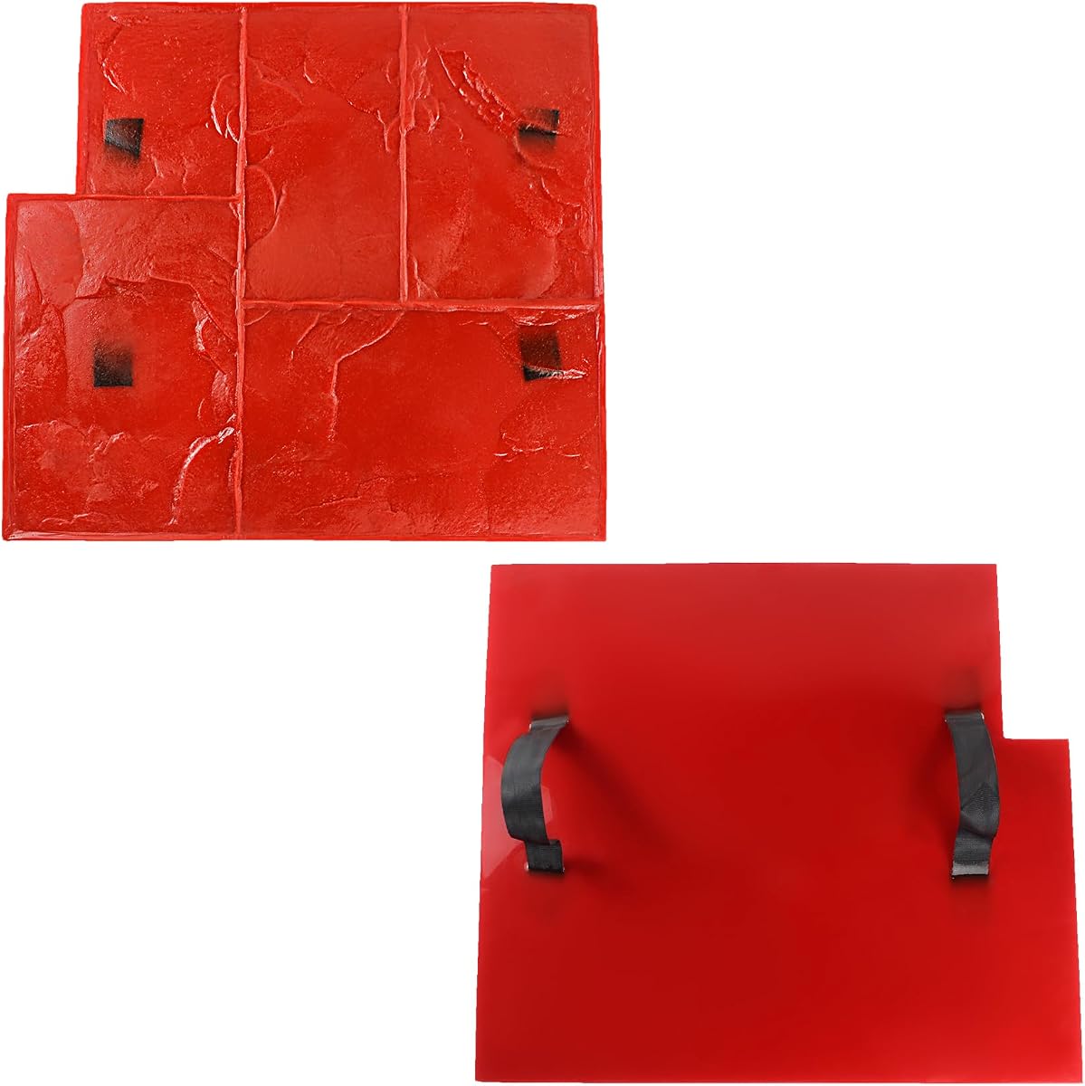 Stamp Concrete Molds 22.8 x 22.8 in, Polyurethane Concrete Texturing Skin, Stone Tile Texture Mat for Realistic Slate Floor Imprint, Concrete Stamps Mat for Outdoor Decorative