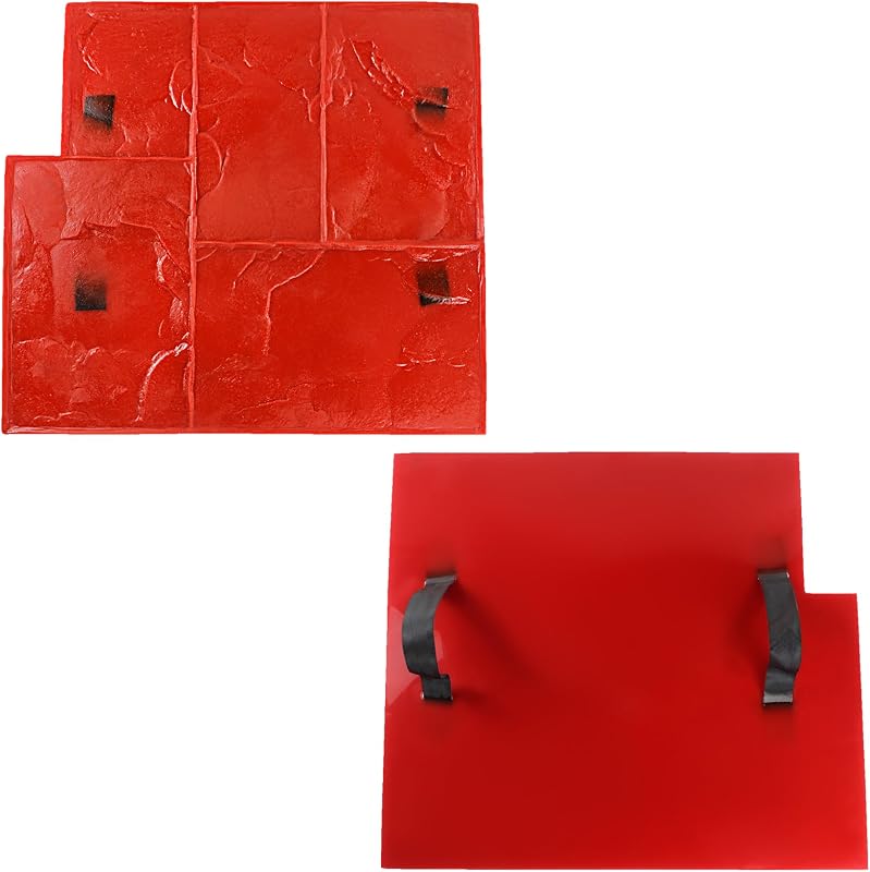 Stamp Concrete Molds 22.8 x 22.8 in, Polyurethane Concrete Texturing Skin, Stone Tile Texture Mat for Realistic Slate Floor Imprint, Concrete Stamps Mat for Outdoor Decorative
