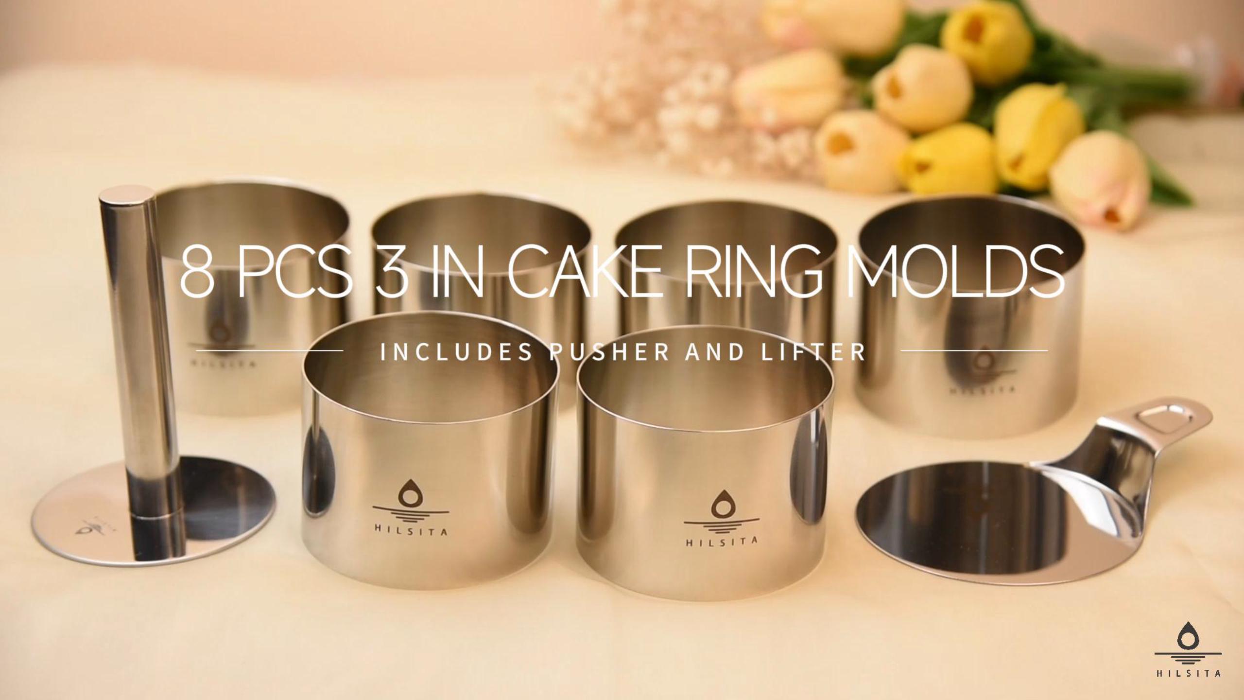 Amazon.com: Hilsita 8 Pcs Cake Ring Molds, Seamless Stainless