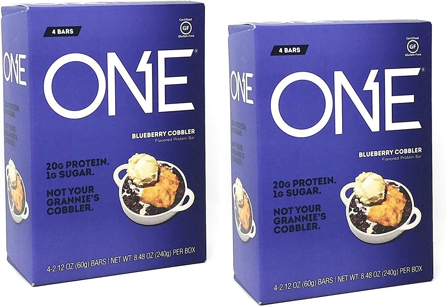 ONE Protein Bar - Blueberry Cobbler 4 Bars - 2-Pack (8 Bars Total)