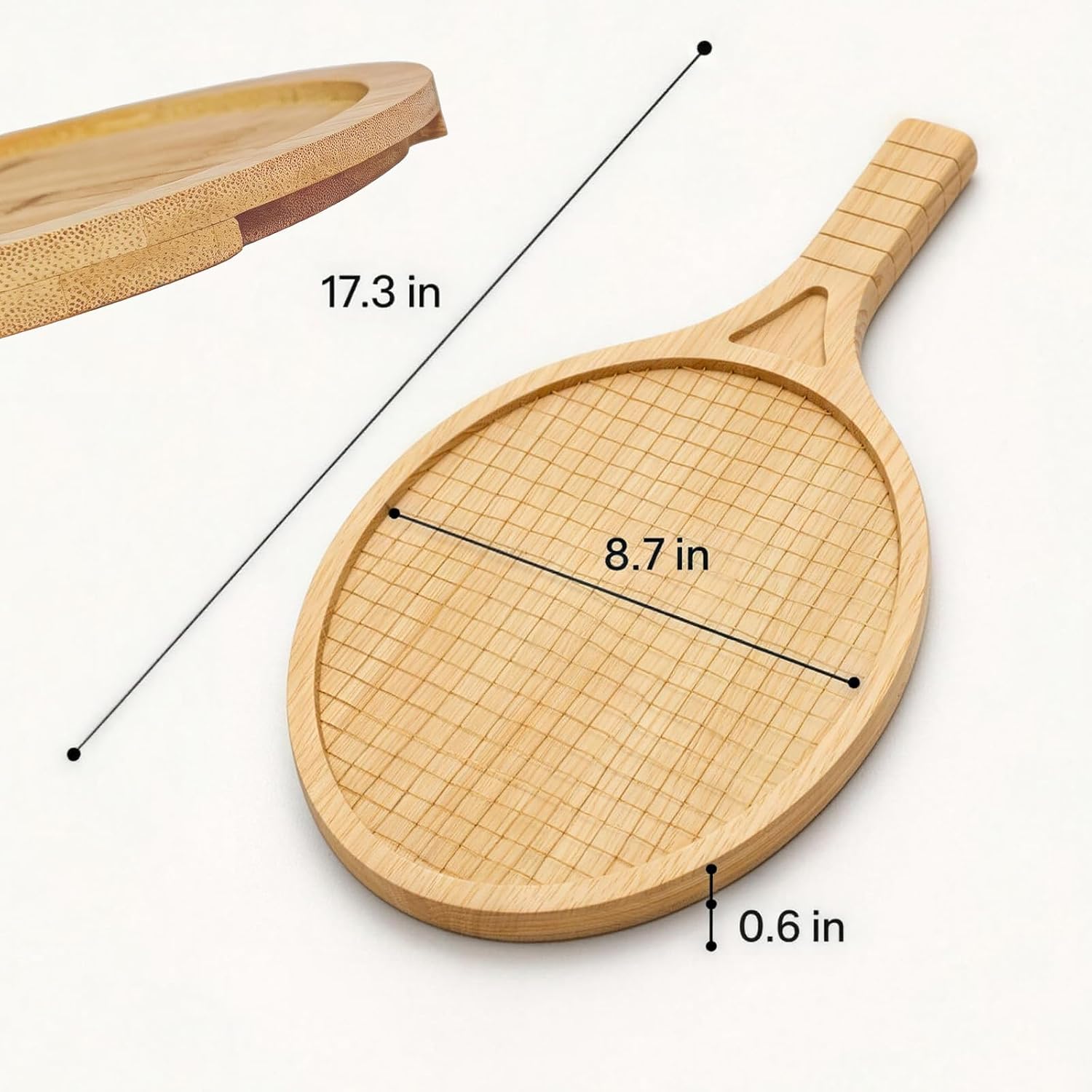 Wooden Tennis Racket Serving Tray, Unique Tennis Gift for Party Decor image 2