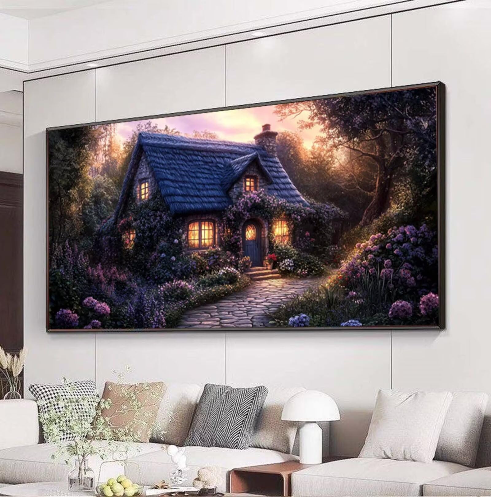 5D diamentowe malowanie kabiny obraz diamentowy dla dorosłych do dekoracji ścian domu, DIY ścieg krzyżykowy haft diamentowy pełny zestaw krajobrazu, diamentowe malowanie dziecko rzemiosło, wystrój 80