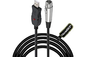 NewBEP USB XLR Microphone Cable - Recording Buddy for Quality Vocal Capturing and Audio Performances