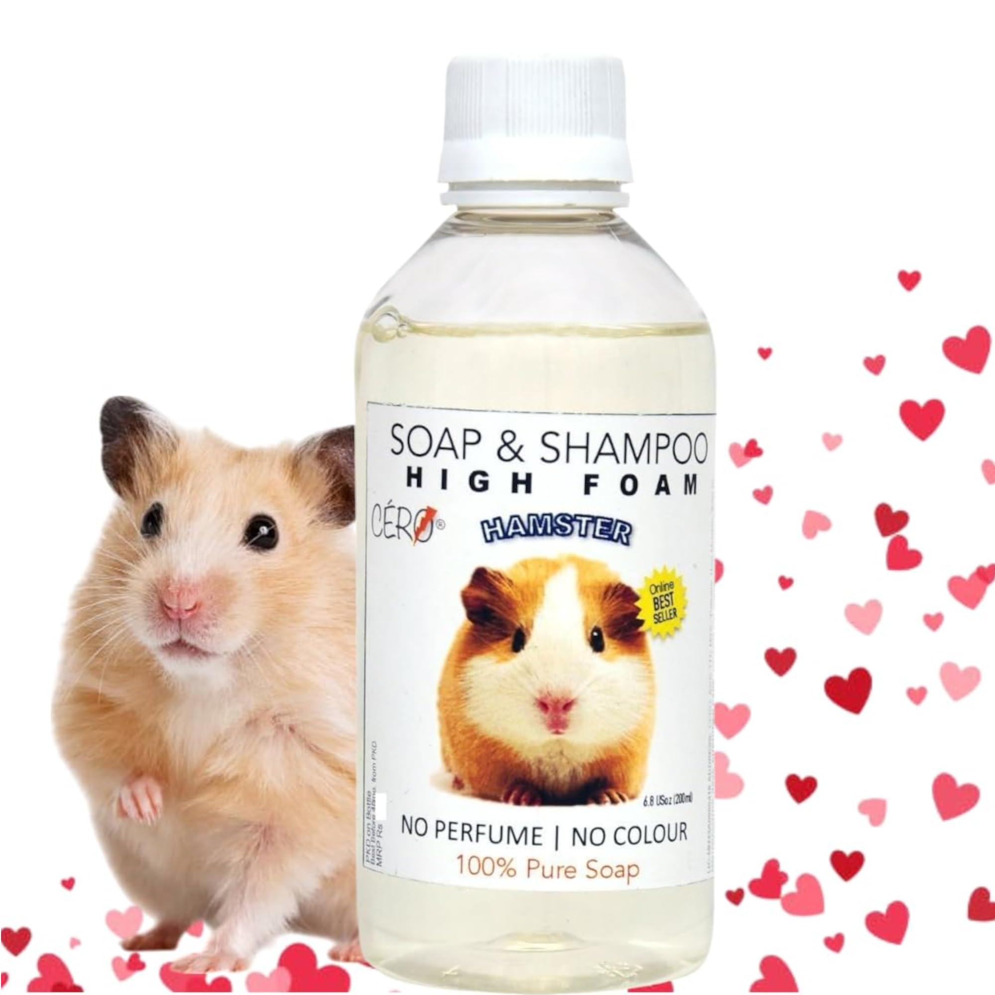 CERO® High Foam Hamster Shampoo – 100% Pure Formula with No Perfume & Color Gentle Non-Irritating Shampoo for Deep Cleaning Hamster Fur Safe for Sensitive Skin and Regular Use 200ml-image-31