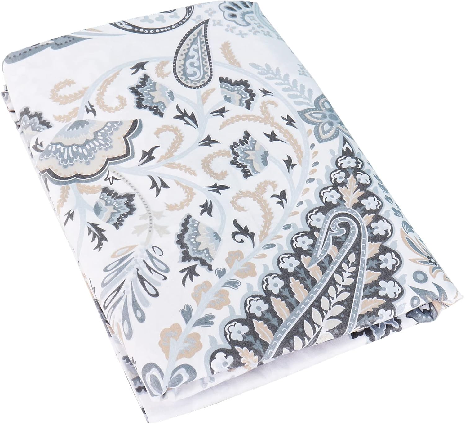 Grey Paisley Flat Sheets Only King Size, 100% Cotton Ultra Soft Breathable Series Bed Top Sheet : Home & Kitchen