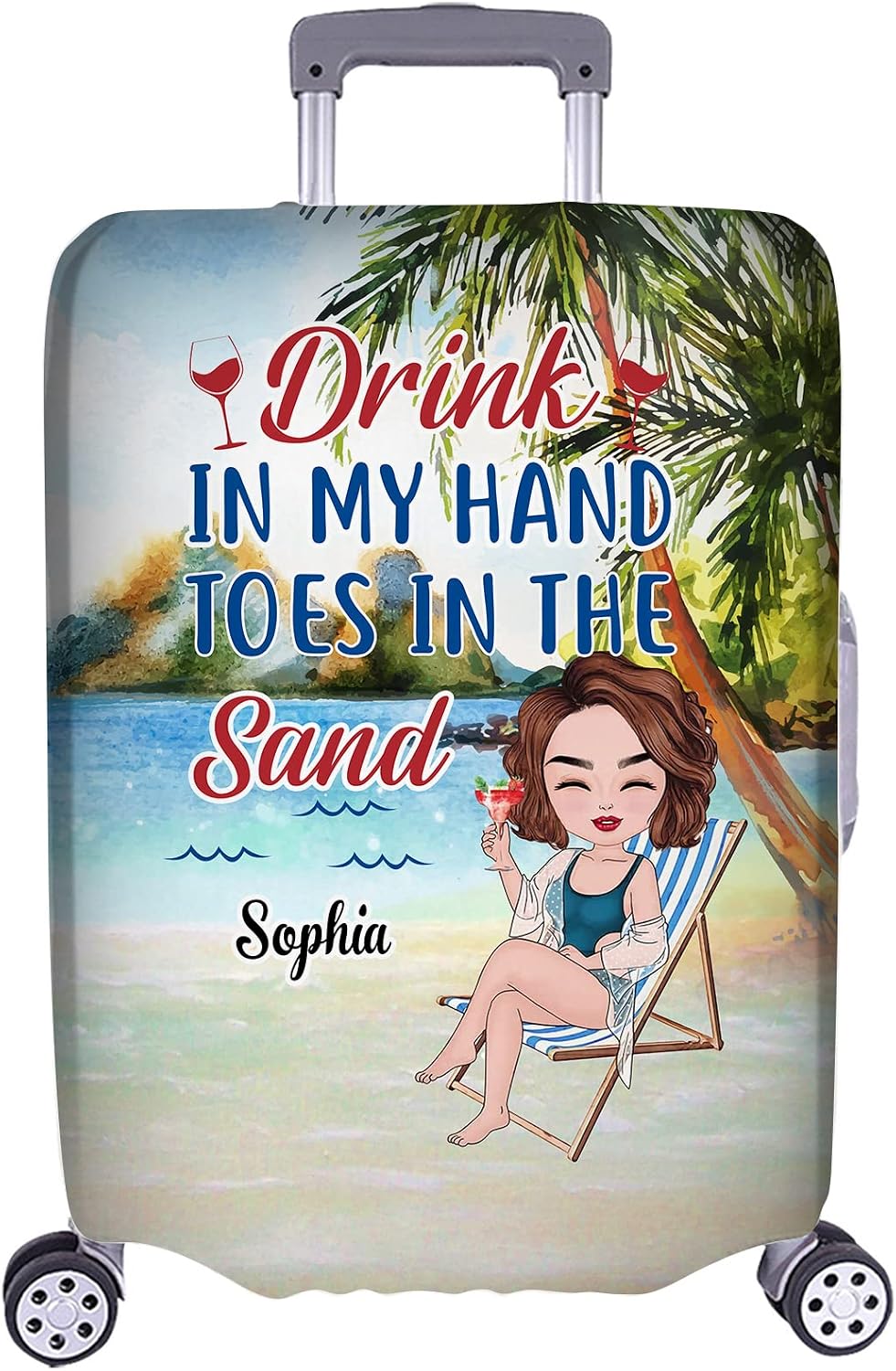 Personalized Name the Beach Is Calling, And I Must Go Luggage Cover Protector Travel Bag Covers Suitcase Cover Travel Bag Covers Gift for Girl Traveling Lovers 64