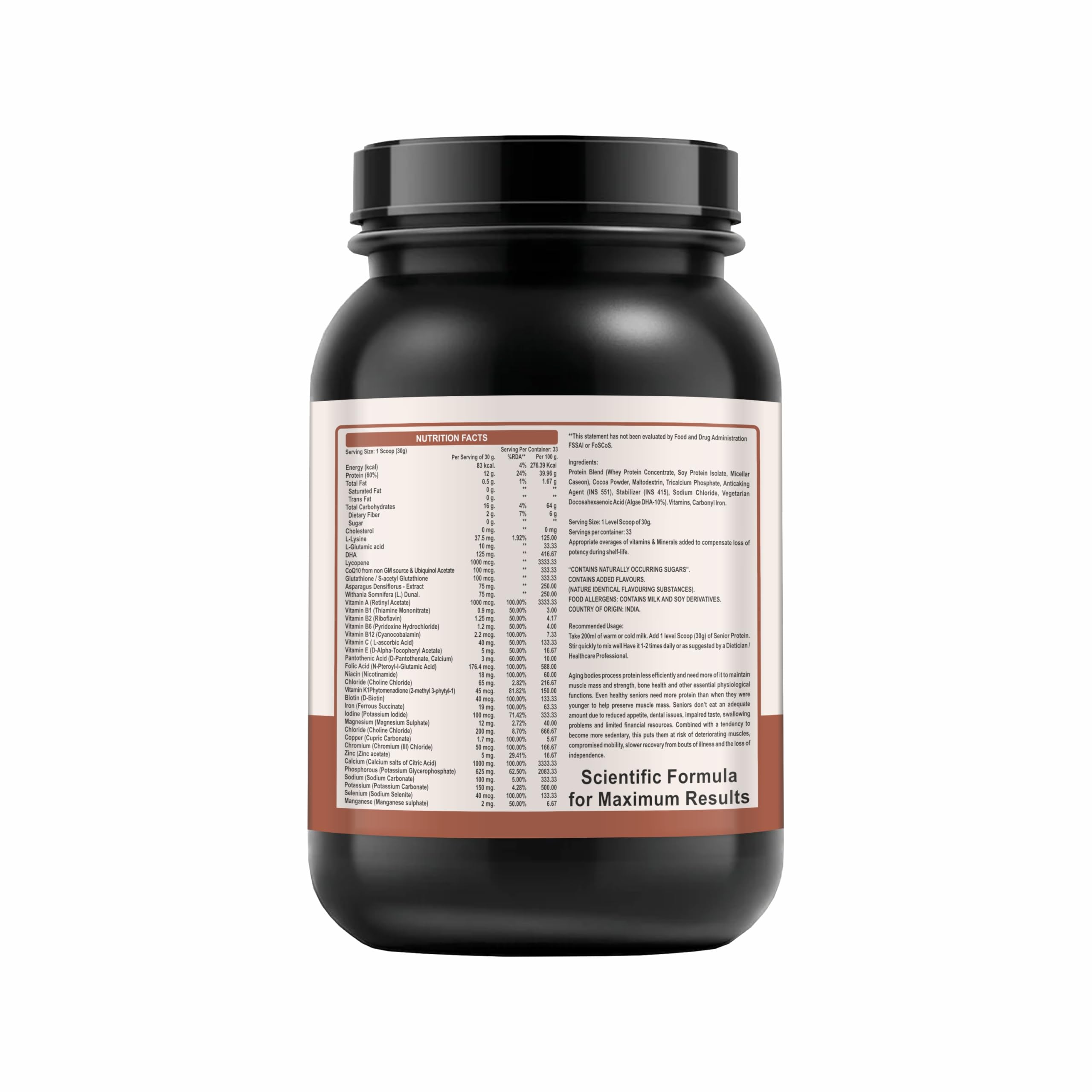 Protein Powder Supplement for Senior Citizens | Protein Powder for Elders, 40+ & Old Age Men & Women For Muscles & Bone Strength, With Protein Blend - Vanilla Kulfi Flavor | 1 Kg — Amazon image 3