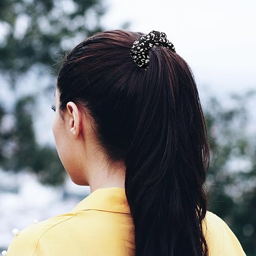 Miniatura 6 de Yonchic Lazos elásticos de filamento brillante de 6 piezas coleteros de estilo suave para niñas soportes de cola de caballo multicolor bandas de