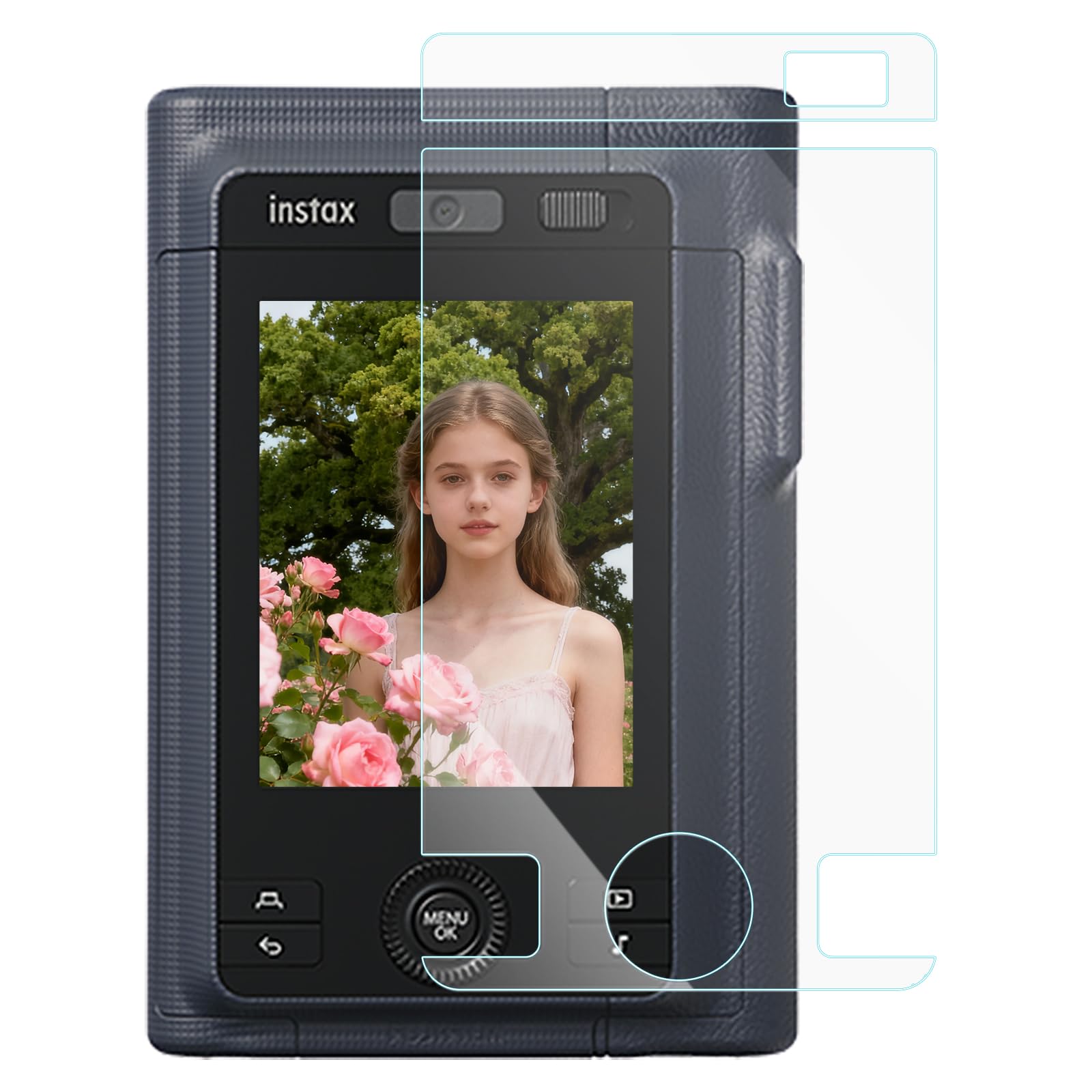 kinokoo Folia ochronna do Fujifilm Instax Mini LiPlay+/LiPlay Plus, folia PET, pełne pokrycie, odporna na zarysowania, folia ochronna do instax mini LiPlay+, hybrydowa kamera natychmiastowa, łatwa
