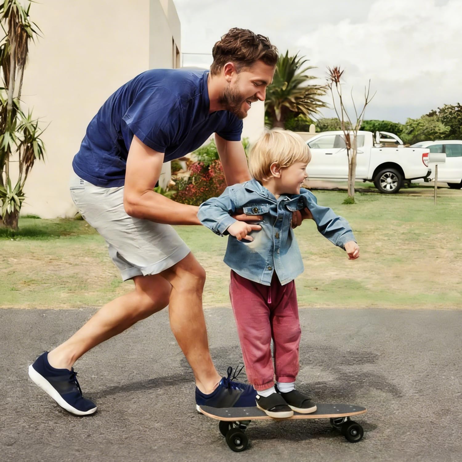 KO-ON Skateboard complet 22" Mini Cruiser Skateboards pour débutants, enfants, garçons et filles