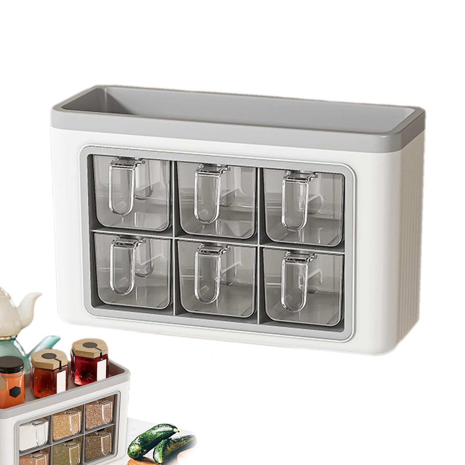 Amazon｜キッチン調味料入れ、6コンパートメント付き調味料