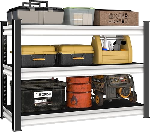Miniatura 8 de Estantería de garaje de 40 pulgadas de ancho, estantes de almacenamiento de garaje ajustables de 1500 libras, estantes de almacenamiento de metal