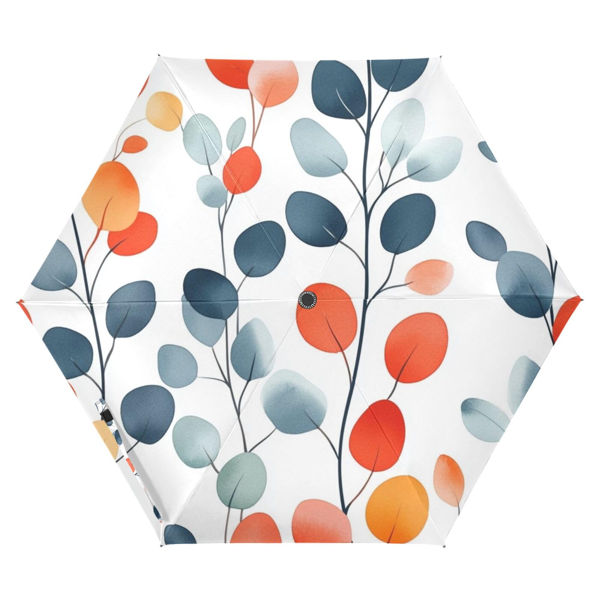 JUNZAN Aesthetics Eucalyptus Leaf Umbrellas For Women 39 Inch Retractable Automatic Open Close Mini Umbrella for Women Outdoor Defence Accessories