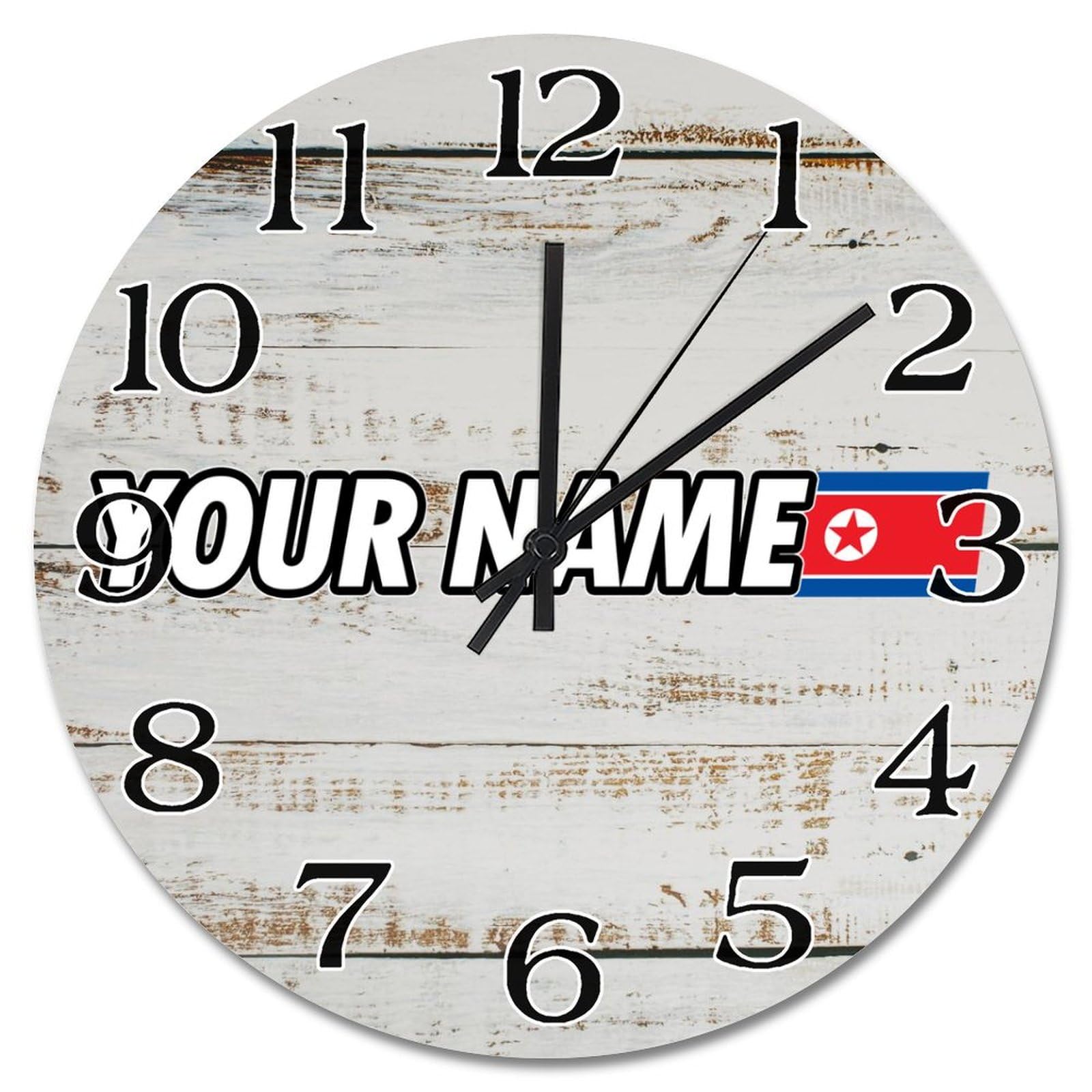 Horloge Corée du Nord personnalisable, le cadeau vintage idéal pour ami