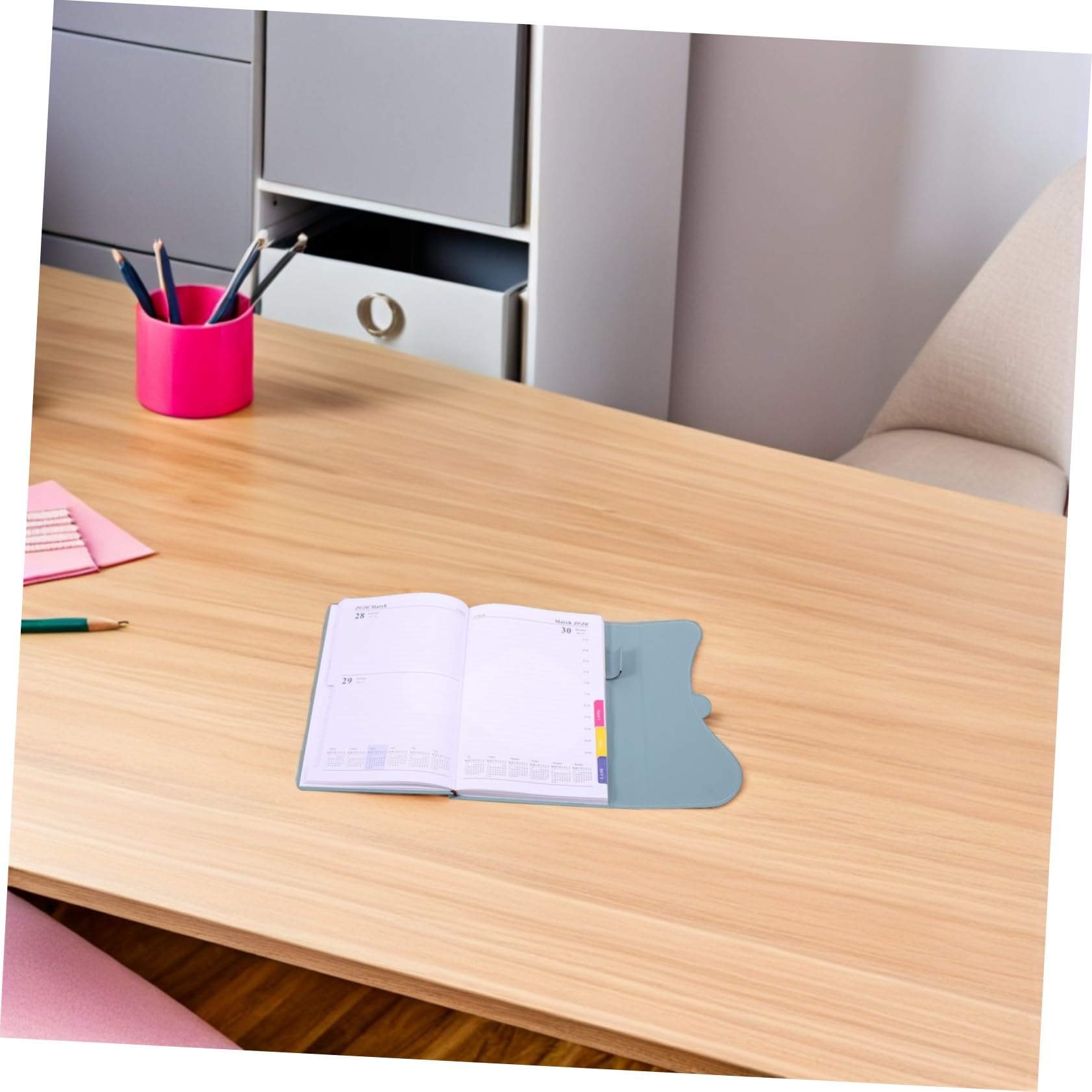 Planen Sie den Planungsrestrang Agenda Planer Zeitmanagementplaner Tagesplaner Büroplaner monatlicher Planerkalender Terminkalender Papier Sky-blue