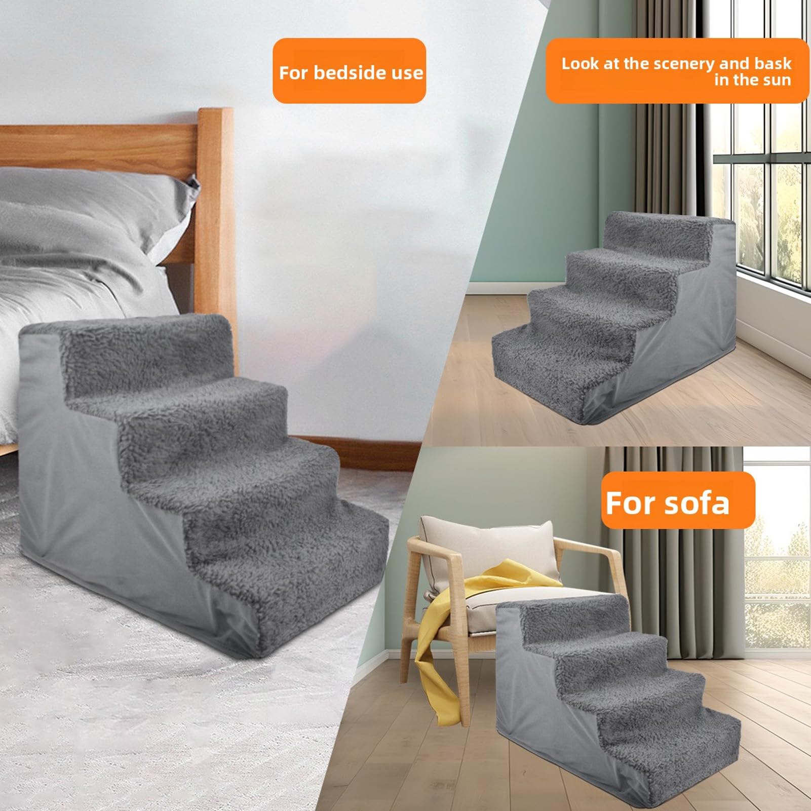 Yctze Schody dla Psów Małe Psy Stopnie dla Zwierząt Łóżko Kanapa Sofa Slip Safe Stabilne Zdejmowane, Nadające się do Prania Schody Psów Małe Psy Artykuły Zwierząt//Łóżka i Meble/i Stopnie