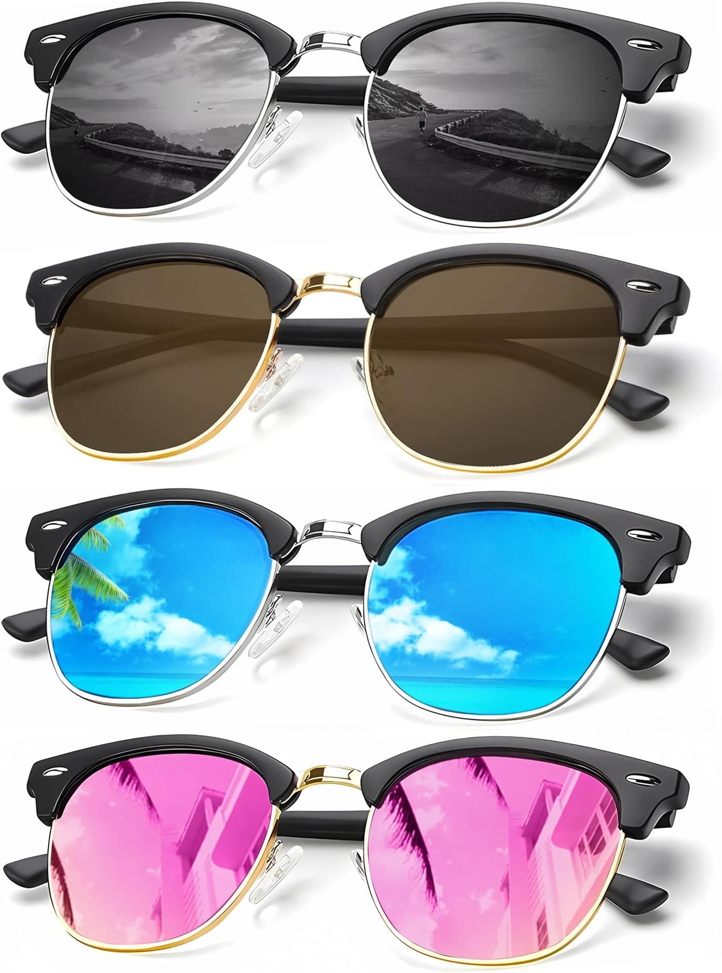 KALIYADIUnisex Polarized Retro Classic Trendy Stylish Sunglasses for Men Women Driving Sun glasses：100% UV Blocking