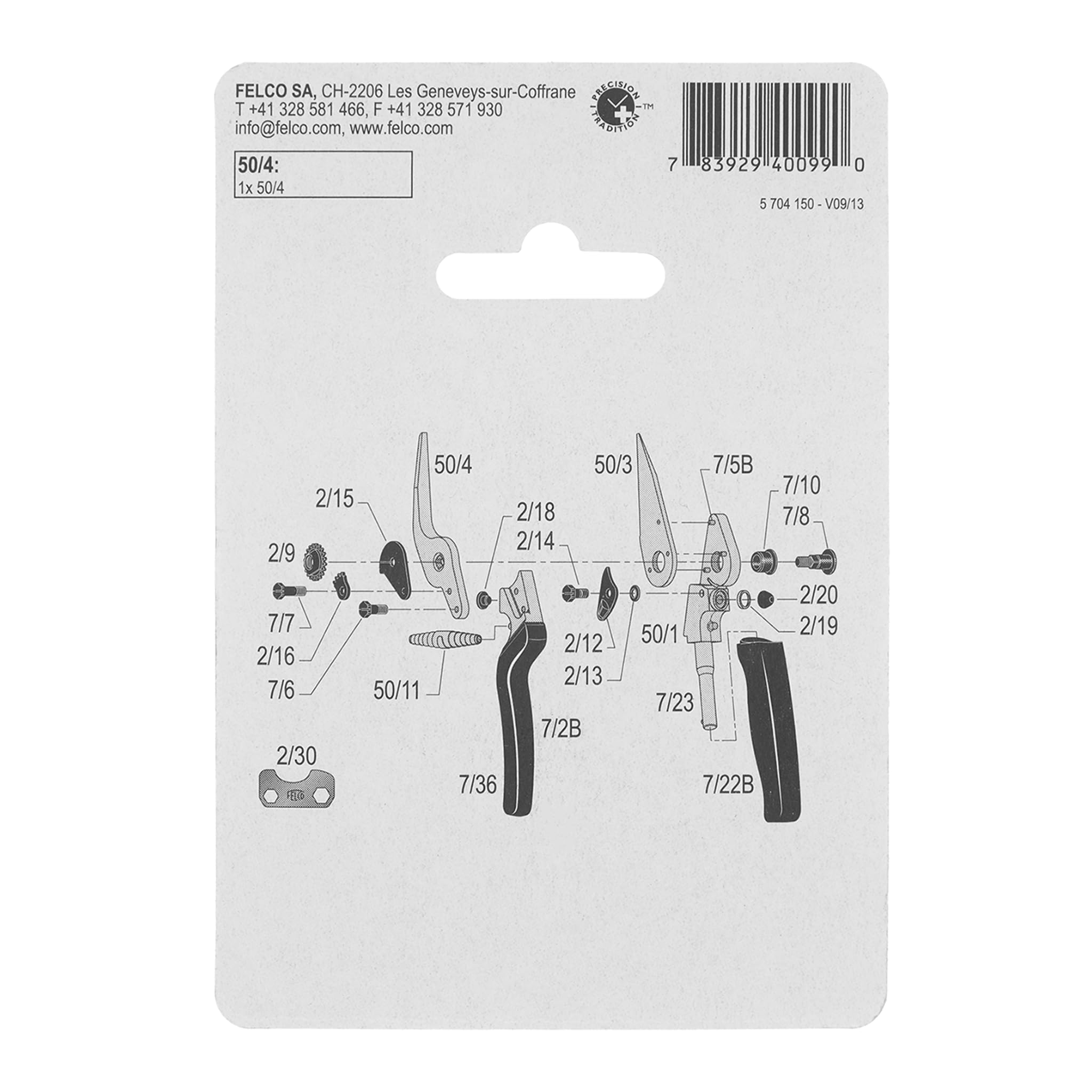 FELCO 50/4 Contre-lame pour cisailles à sabots FELCO 50-51