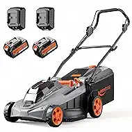 Keenstone 40V 17" Cordless Lawn Mower, Electric Lawn Mower Battery Powered with Brushless Motor, 6-Position Height Adjustable, Mulch & Mow Mode, 10.5Gal Grass Bag