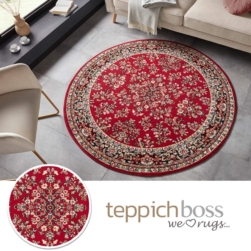 Hanse Home Alfombra de salón de Pelo Corto Orient - Zabul Aspecto Persa, Alfombra Oriental para Comedor, salón, Dormitorio, Rojo, 180 x 260 cm