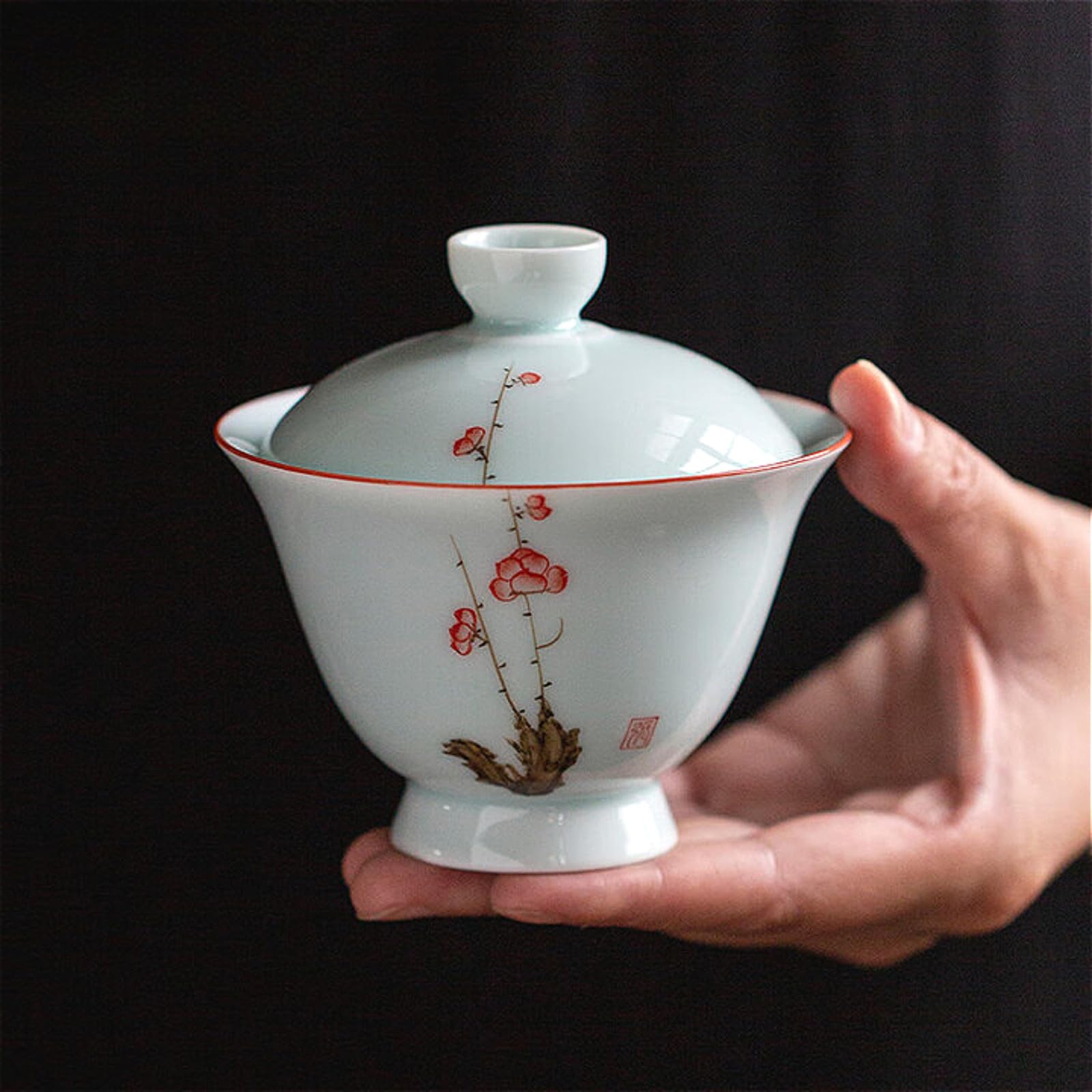 Gaiwan en céramique 140 ml de style chinois pour infusion de thé oolong