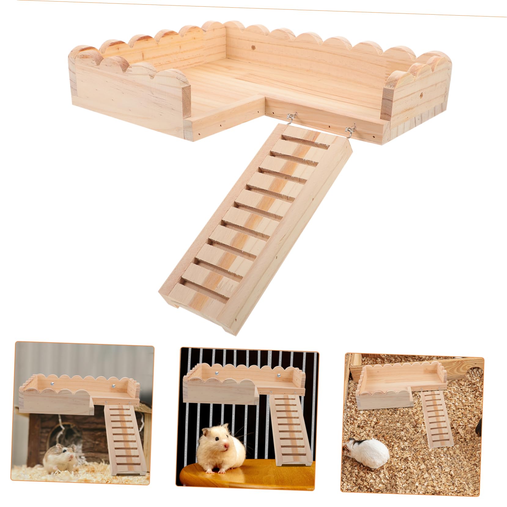 Toyvian Hamster Holzplattform aus Massivholz als Käfig Zubehör