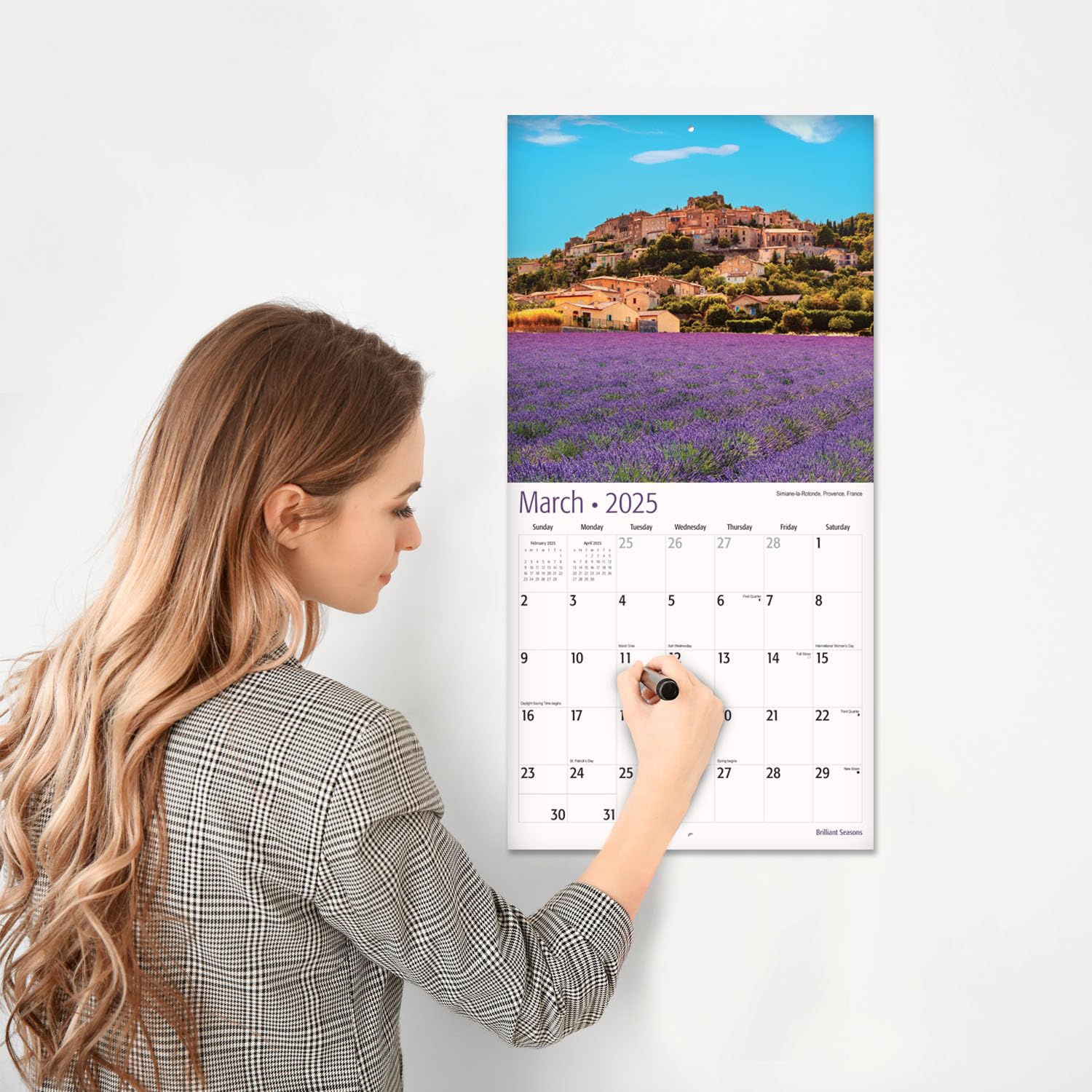 RED EMBER Amazing Escapes 2025 - Calendario De Pared De 12 Meses, Abierto De 12 X 24 Pulgadas, Papel Grueso Y Resistente, Regalo, Calendario De Viaje 2025