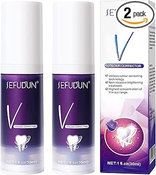 Teeth Whitening Toothpaste 2 Pack, Purple Toothpaste for Teeth Whitening, Color Corrector Toothpaste, Toothpaste Sensitive Teeth, Remove Stains, Improves Teeth Brightness and Reduce Yellowing