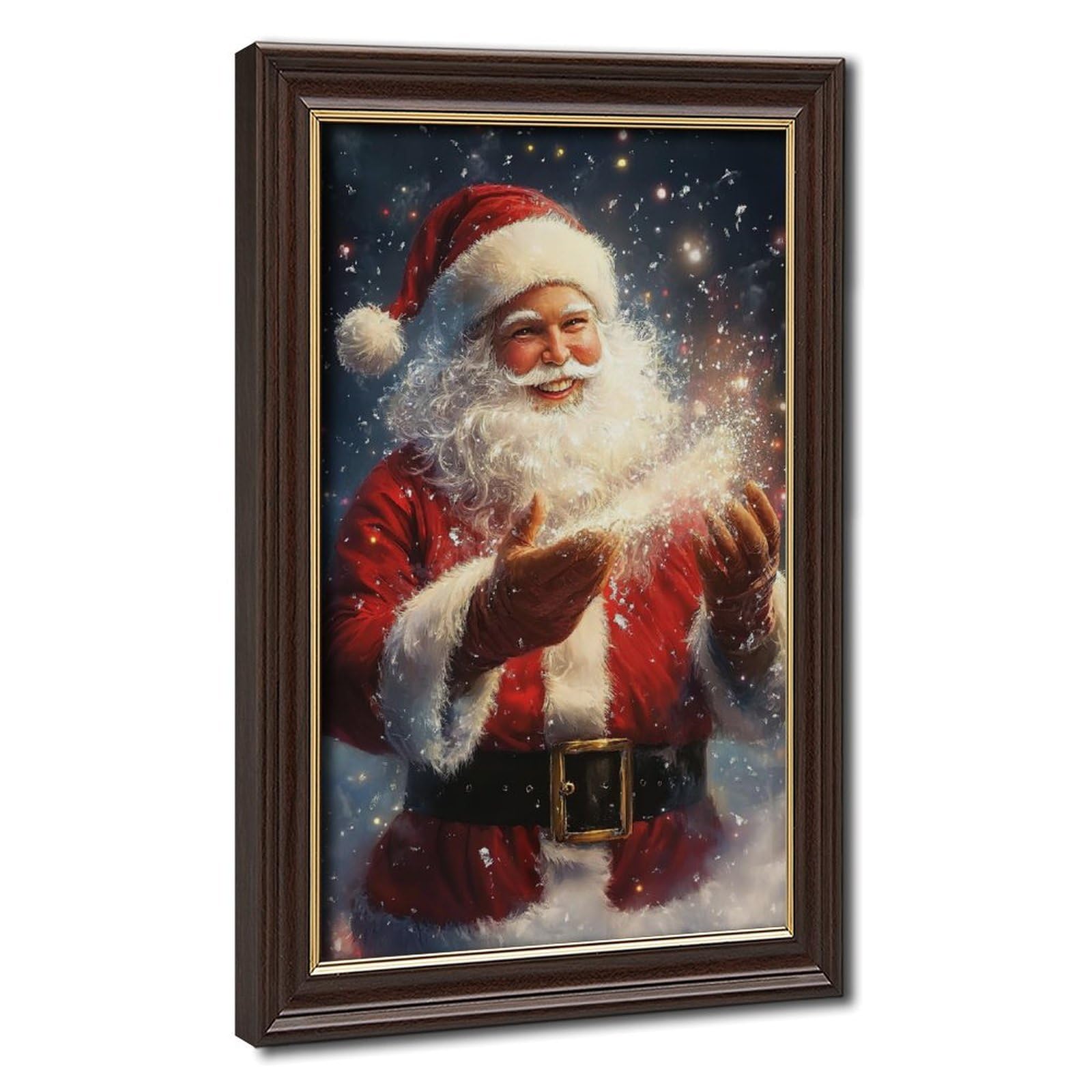 Bareronor Vintage Santa Claus Canvas Poster for Office Decor Gift
