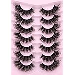 Kiromiro Lashes Volume False Eyelashes Wispy Faux Mink Eyelashes Long Dramatic Lashes 8D Volume Strip Eyelashes Cat Eye Lashes Pack