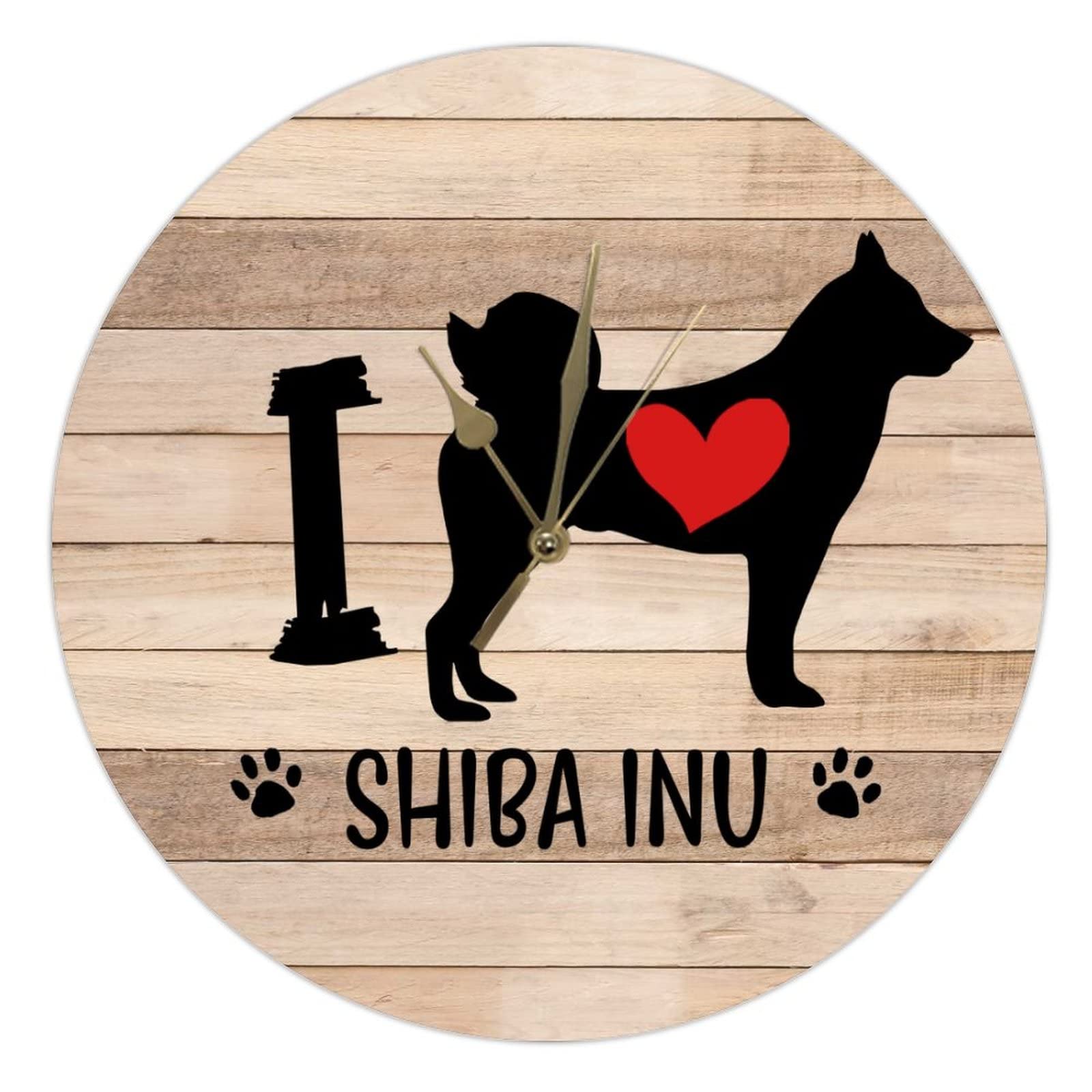 Cadeau amoureux des chiens horloge en bois I Love Dog murale