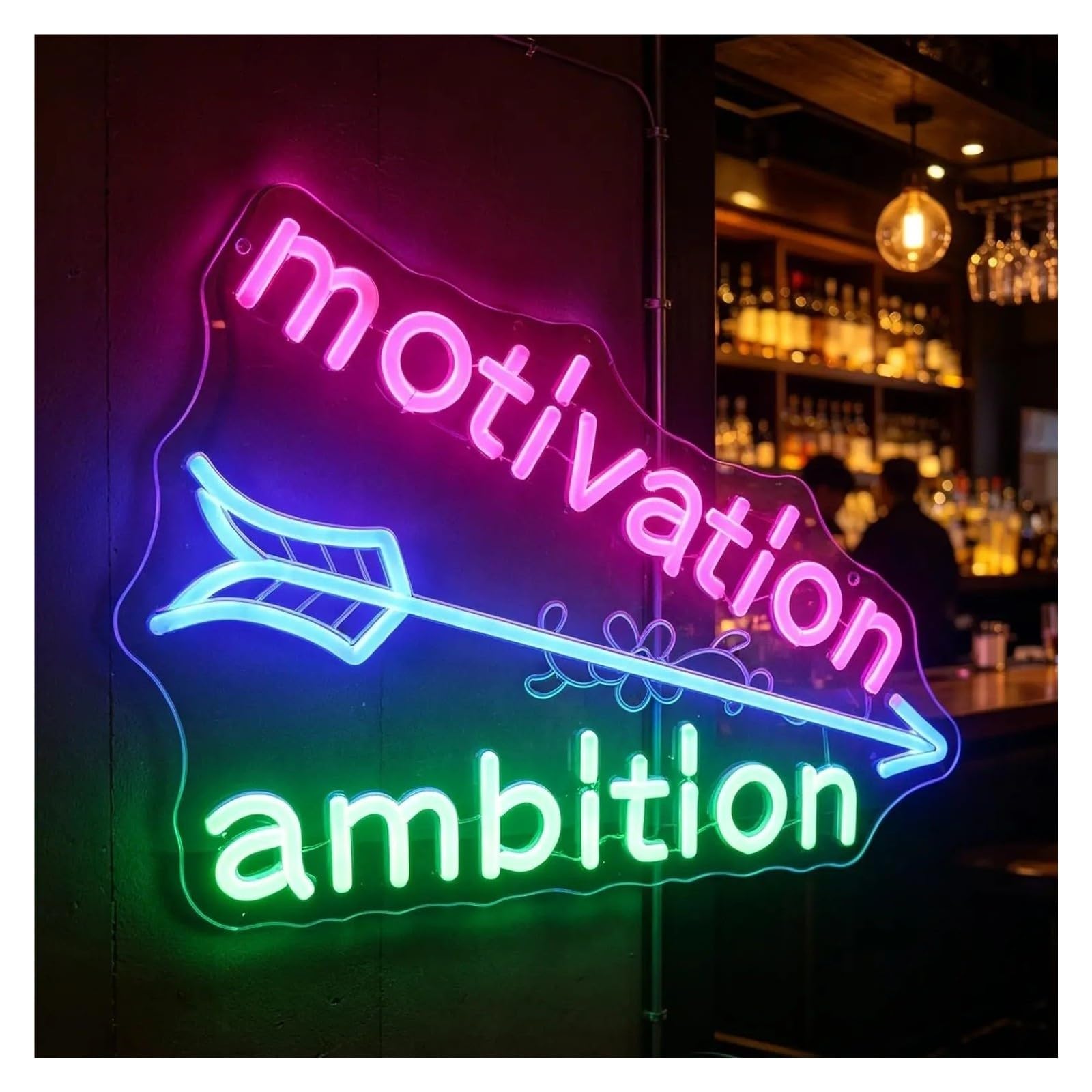 Decoración Lámparas Motivación Ambición Letrero De Neón