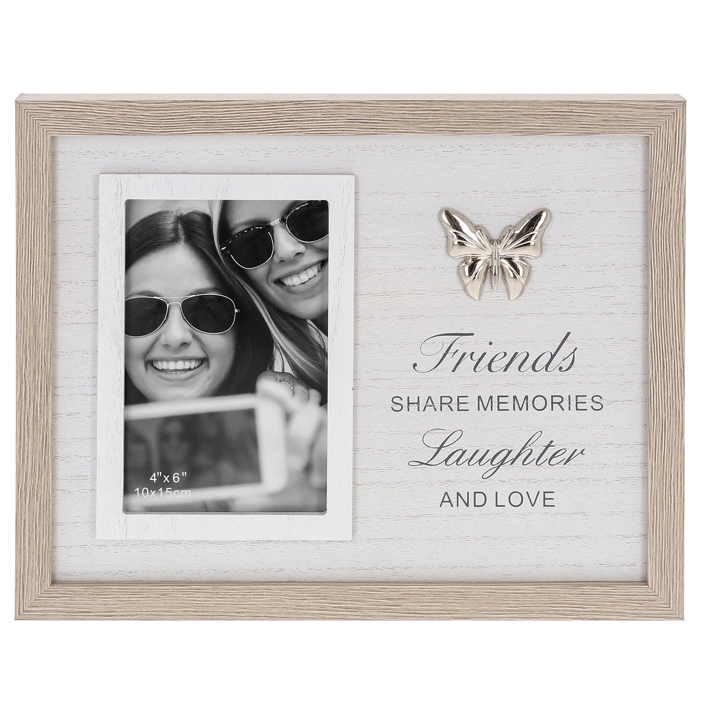 Shudehill Giftware Classic Sentiment Wooden 4x6 Photo Frame - Mum, Nan, Family, Friends, Engagement, Mr & Mrs Wedding or Christening Designs with Meaningful Quote, Gift Idea (Friends)