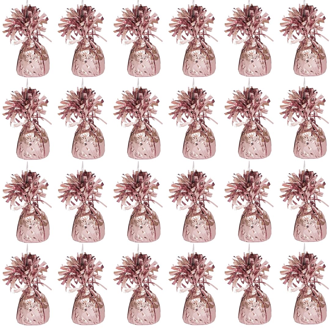 PARTYRAMA.CO.UK Baby Pink Foil Helium Balloon Weights 175gr - Pack of 24 - Durable & Colourful for Birthdays Parties, Events & Celebrations - Perfect Balloon Weight Holders โ image 1