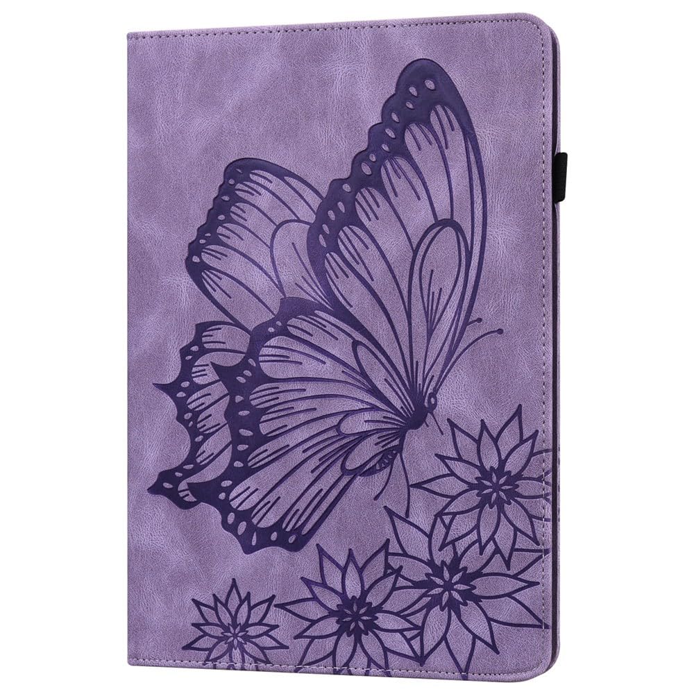 Generic Funda compatible con Kindle Paperwhite 1ª generación (2012) E-Reader Color: (morado) Funda magnética de piel tipo cartera con tapa con patrón de mariposa