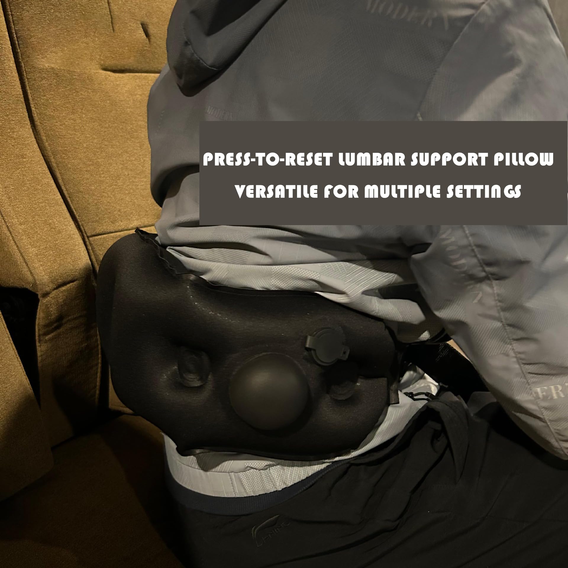 Genérico Almohada Lumbar Inflable, Almohada Cervical de Viaje de 360° con Bomba incorporada para Silla, Coche y avión.