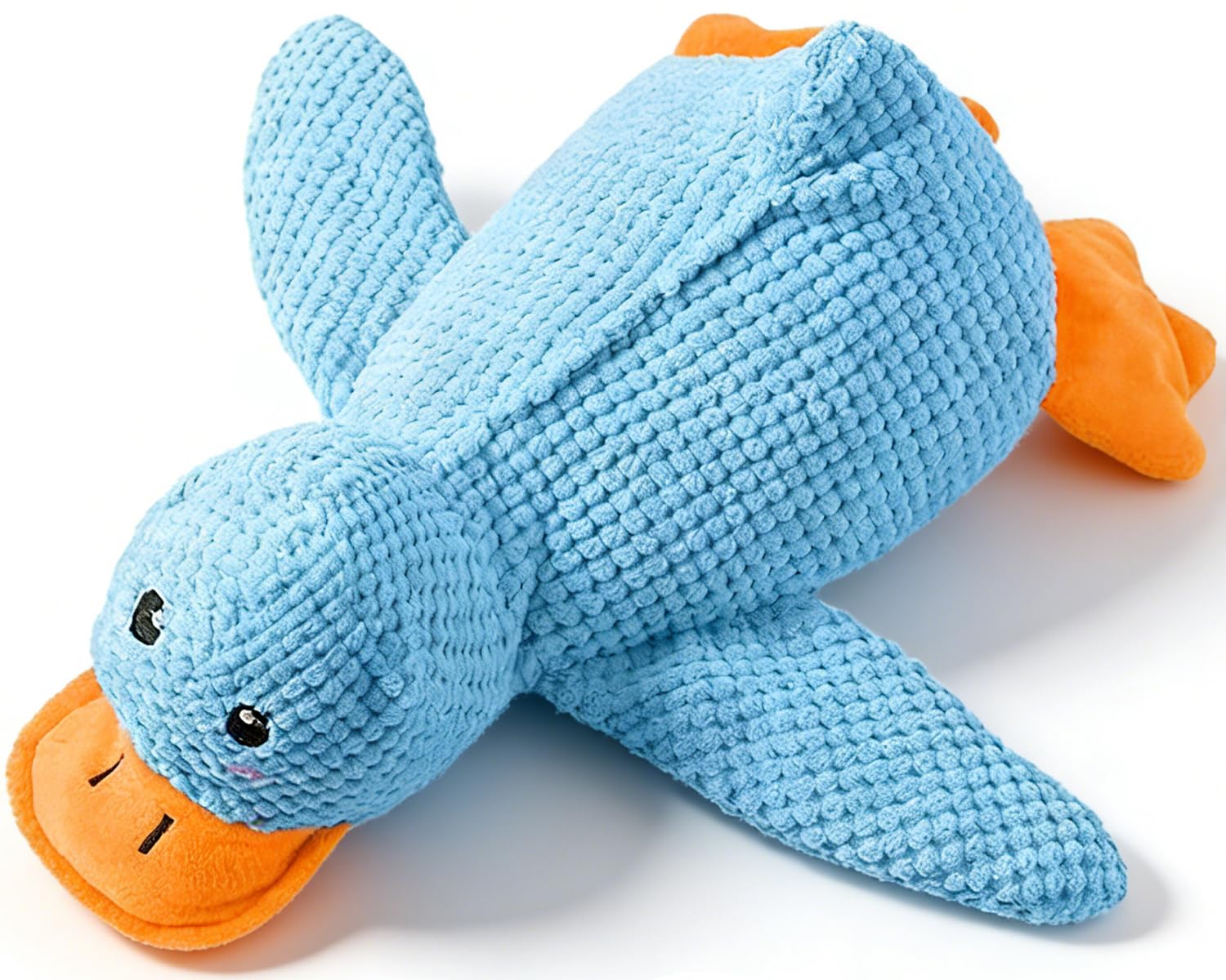 MIFKLMV Anti-stress Duck Dog, Duck Squeaky Dog Toys, Plush Chew Toy for Dogs, Soft Puppy Toy for Small Medium Large Dogs, 32x28 cm, Blue