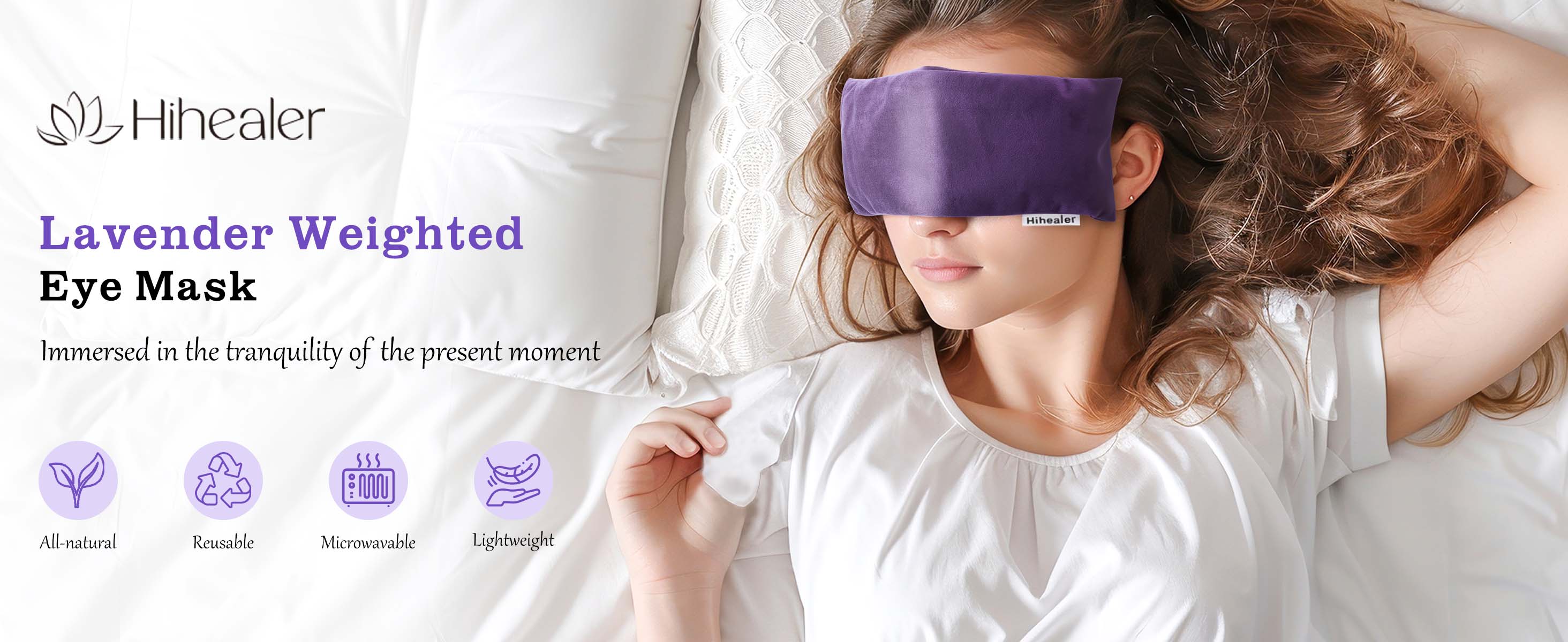 Relaxation Gifts for Women, Weighted Eye Mask for Sleeping, Yoga, Spa, Meditation, Lavender Eye Pillow Heated for Headache, Sinus & Dry Eyes Relief, Moist Heat Mask, Birthday Gifts for Mom (Purple)