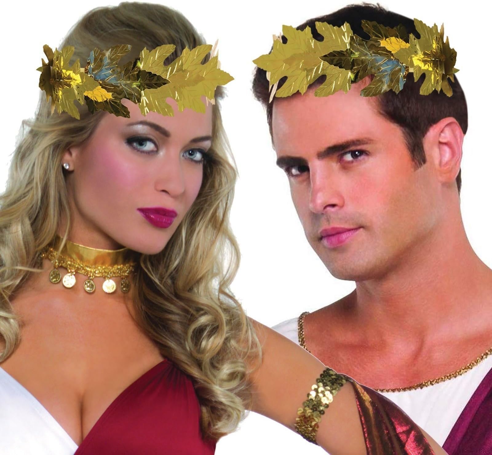 Roman Laurel Gold Leaf Headband Caesar Greek Elasticated Headband Headpiece Gladiator Crown Leaves Fancy Dress Accessory