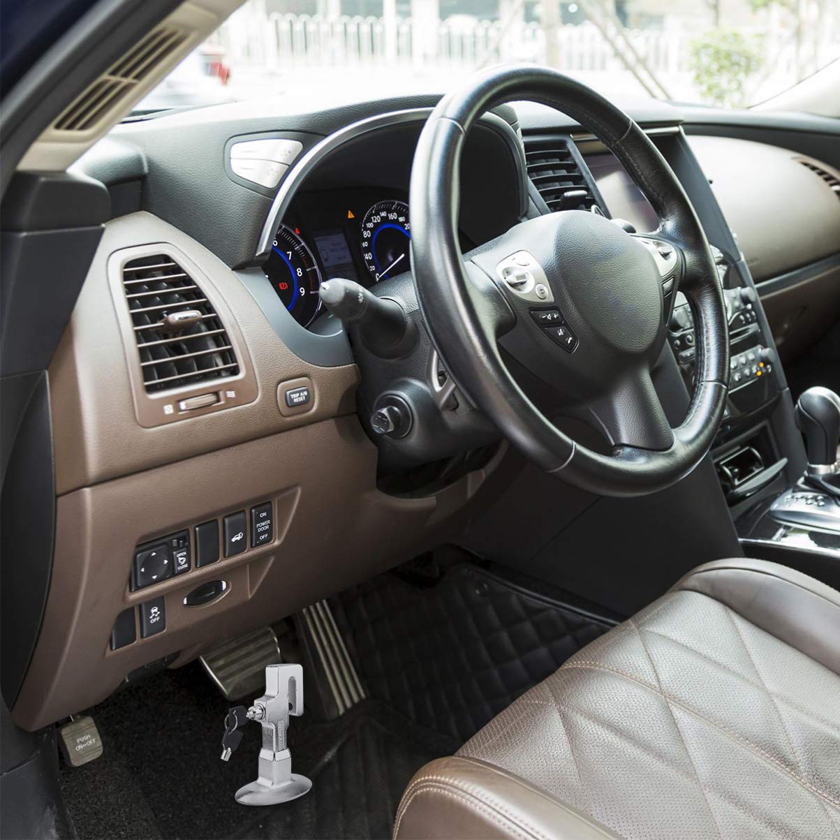 Wakauto Serrure d'Embrayage de Voiture - Verrouillage d'Accélérateur et de Frein - Dispositif Antivol Intérieur et Extérieur