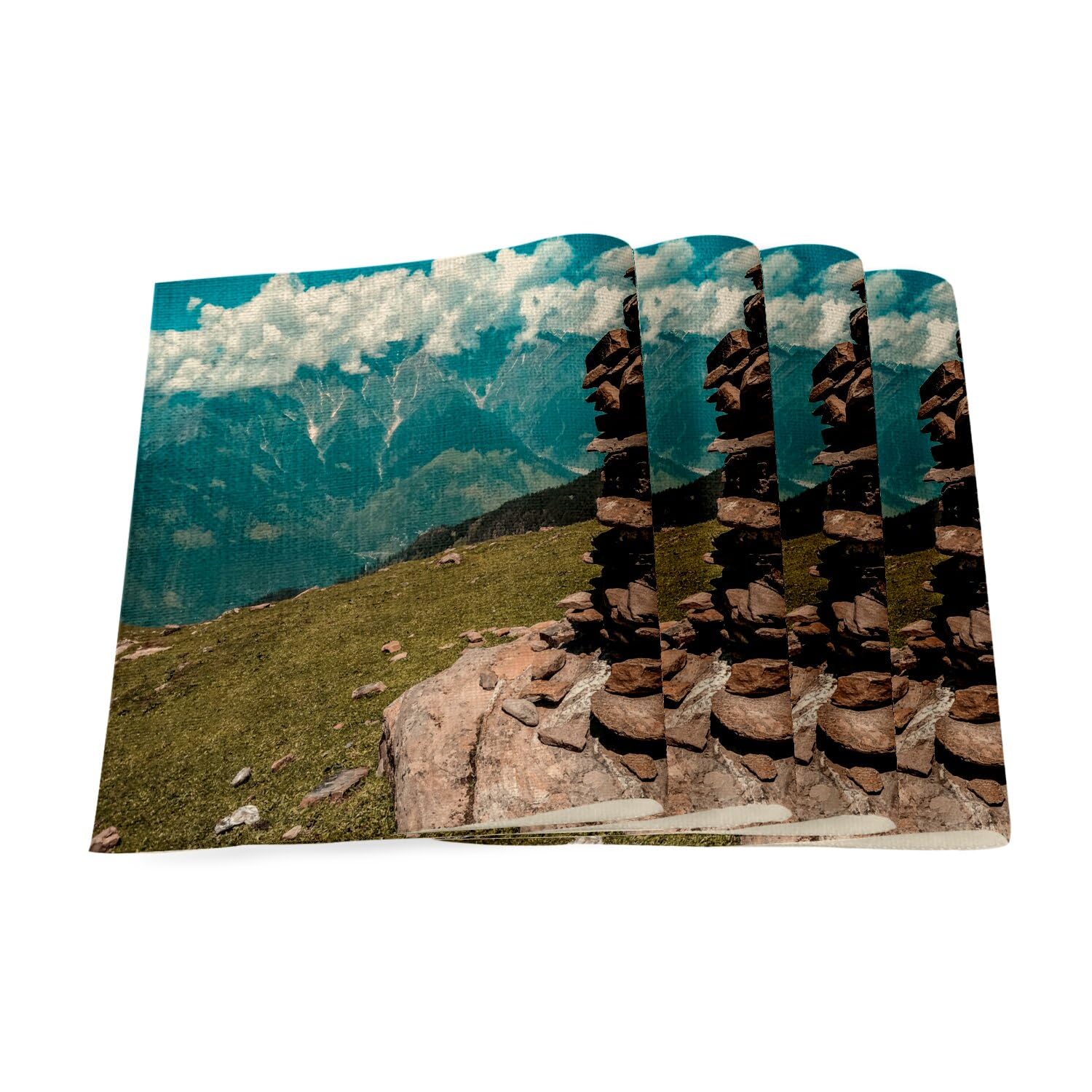 Sets de table en lin montagne grand format pour protéger et sublimer votre table