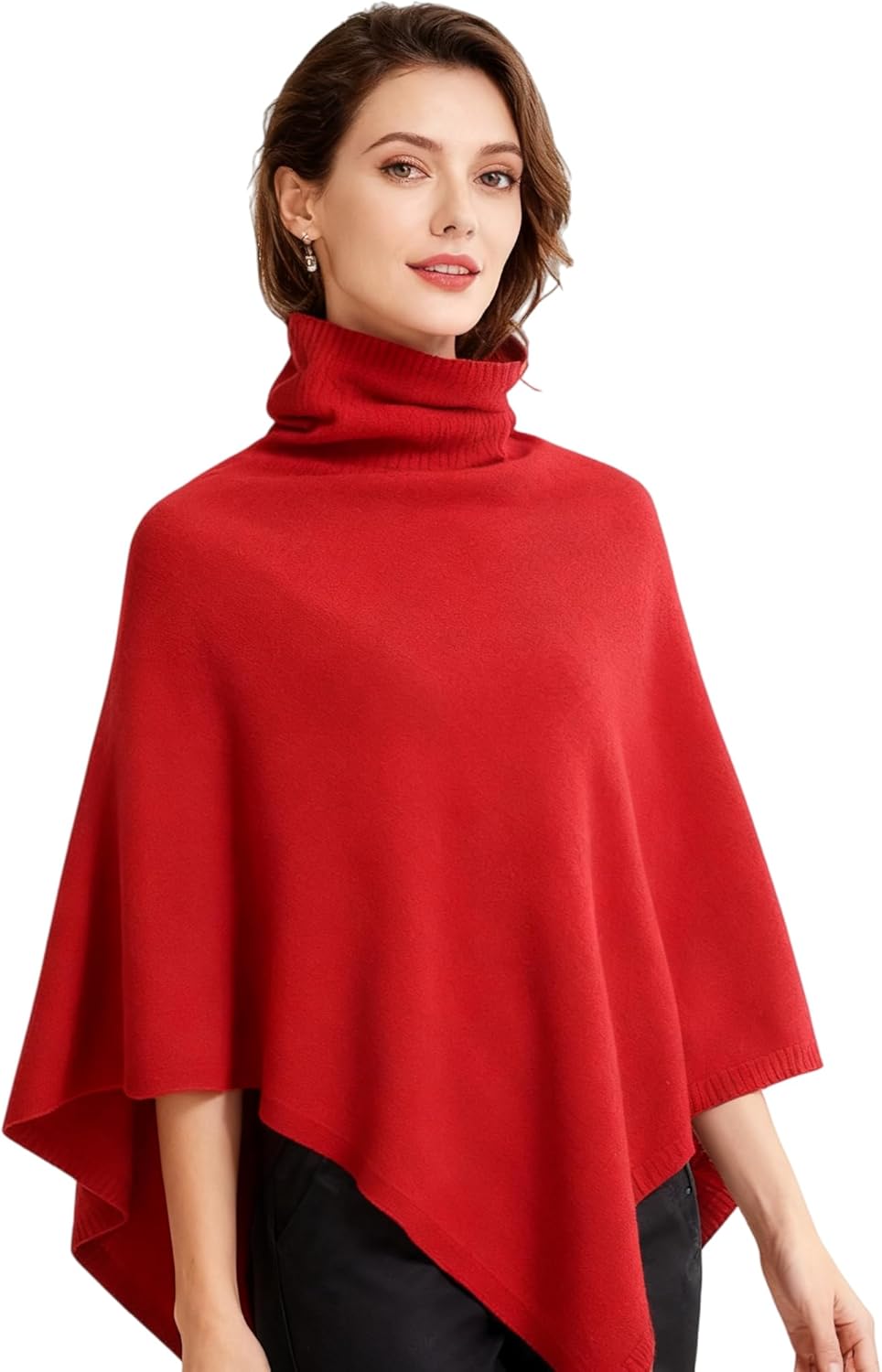 Wool Cashmere Luxe Dress Topper Ponchos- Sweater Pullover Cape Lightweight, Soft, Cozy Shawl scarf Versatile - Great Gift