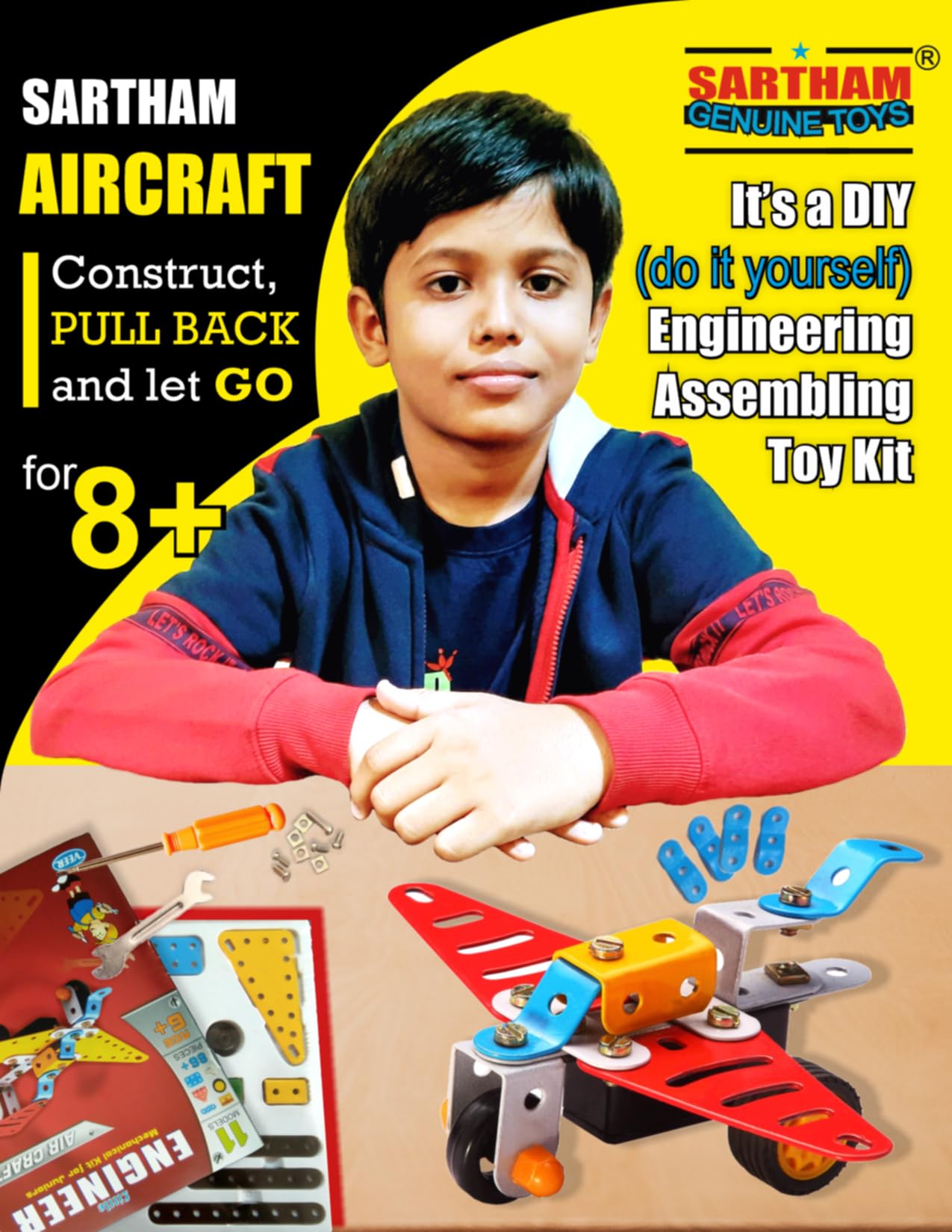 SARTHAM, Little Engineer - Mechanical Kit for Juniors - Aircraft, Age 8+, Multicolour - Image 2 thumbnail