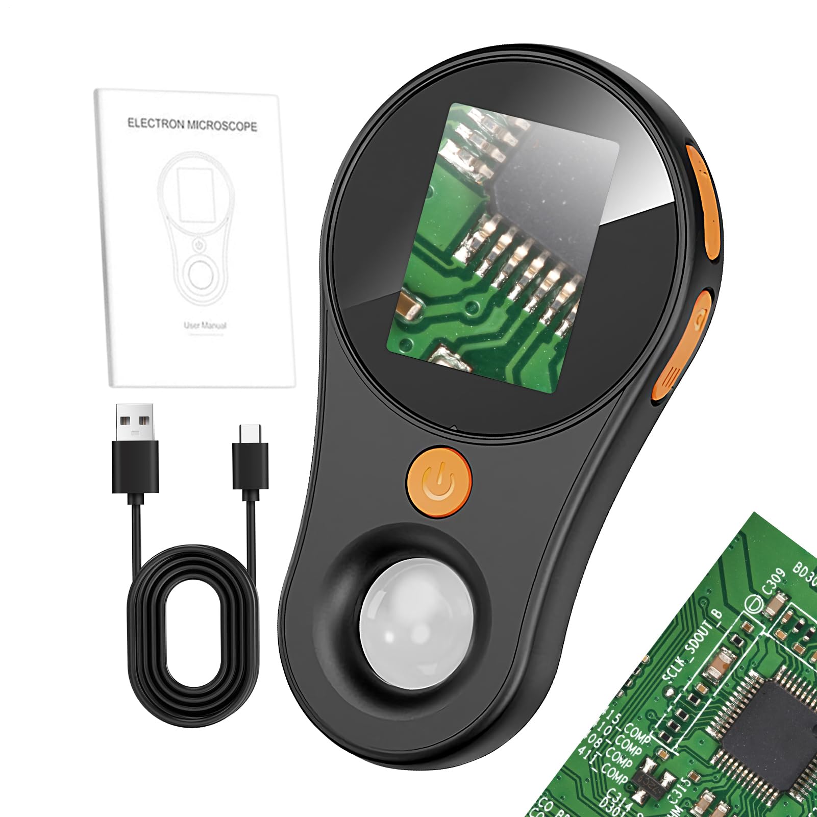 Microscopio digital portátil – Lente de aumento digital | 500 aumentos, microscopio de bolsillo para electrónica y objetos pequeños