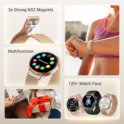 Miniatura 8 de Fitpolo Smart Watch for Women,1.3" AMOLED Touchscreen Fitness Tracker, Make/Answer Calls, Heart Rate SpO2 Monitor,IP68 Waterproof,Sleep Activity