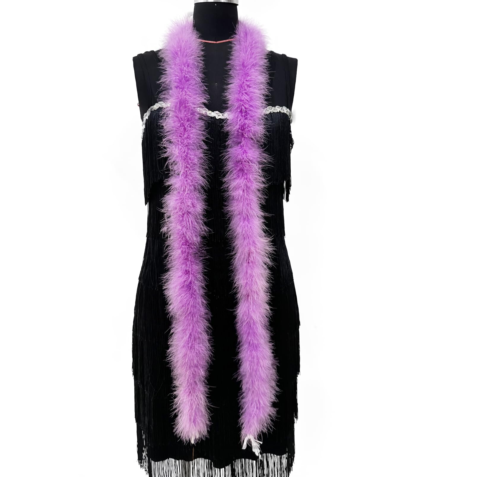 Happy Feather Boa en plumes de marabout duveteuses de 1,8 m x 30 g pour loisirs créatifs, couture, décoration, maison, fête de mariage