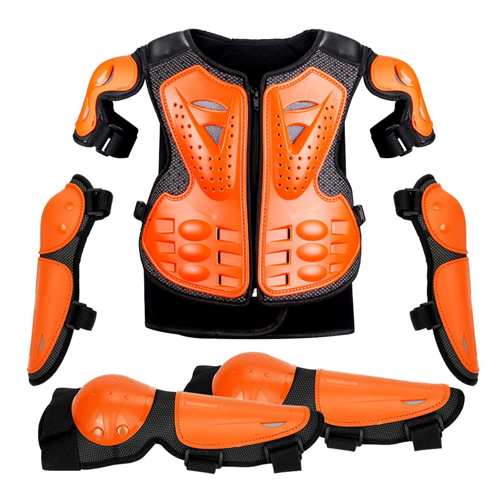 Set Protezioni Motocross Per Bambini - Gilet, Ginocchiere E Gomitiere Per Sport E Avventure