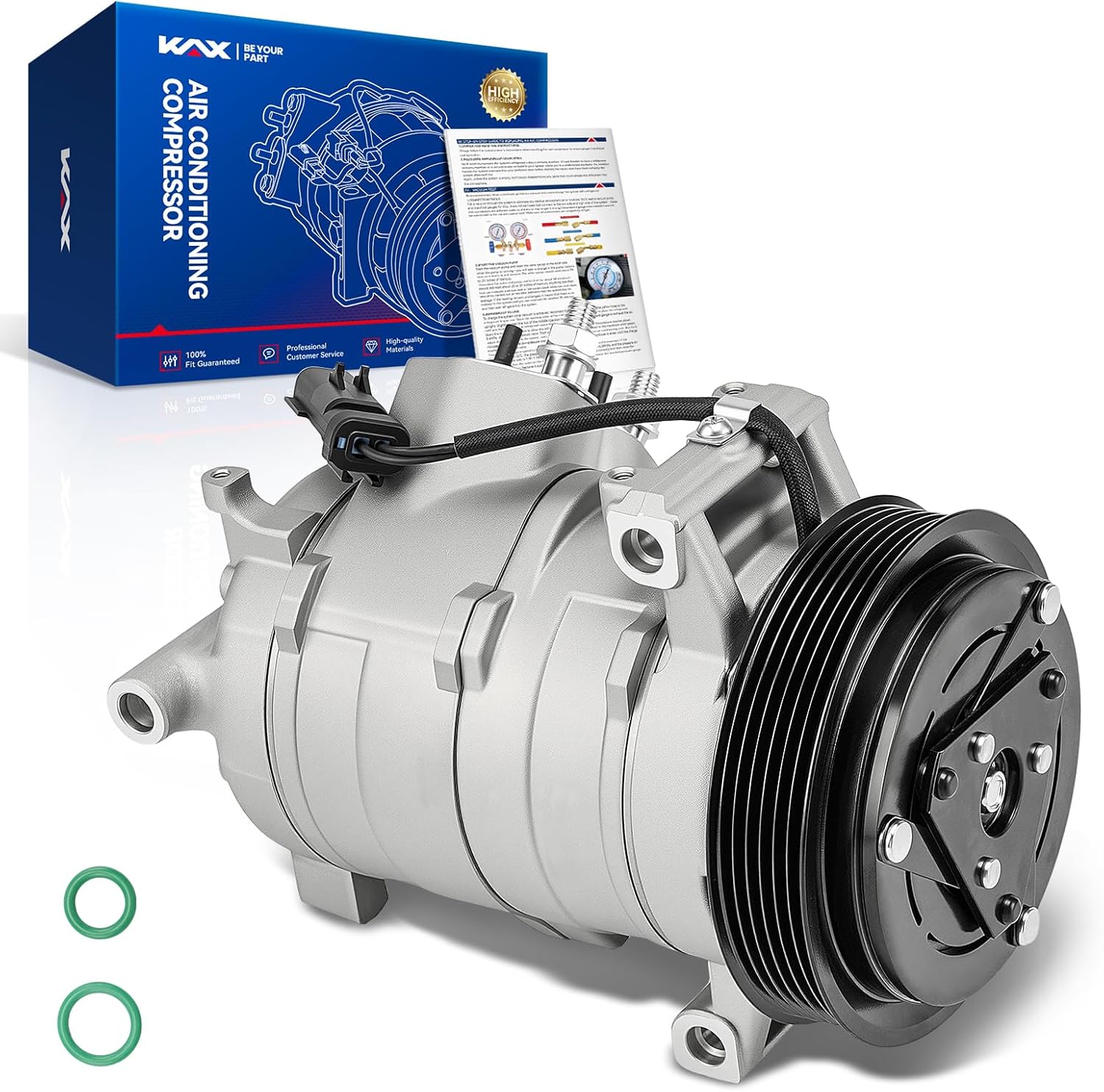 KAX 140357 Air Conditioning AC Compressor for Dodge Charger 2007-2010 3.5L,Challenger 2009-2010 3.5L,Magnum 2007-2008 3.5Liter, Chrysler 300 2007-2010 3.5Liter